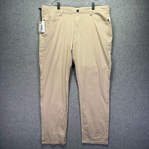 Collars & Co Pants Mens 38x30 Stone CEO Tech Pull On Chino Golf Stretch Casual